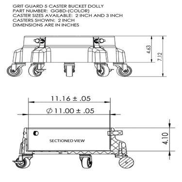 GRIT GUARD BUCKET DOLLY Wash